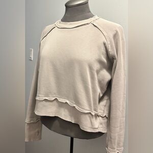 FairTrade Soft Cream Sherpa Long-sleeve Jersey Crop Top